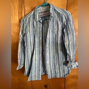 Tommy Bahama stripe linen shirt XS